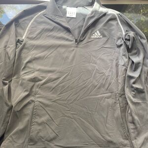 Adidas Gray Performance Jacket with Quarter-Zip